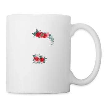 Red Floral Bride Team - Bachelorette Party Gift Idea - Mug - white - Right