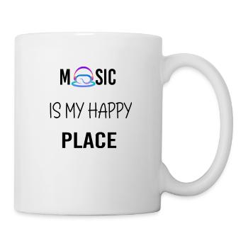 Music is my happy place noir - Mug blanc - blanc - Droite