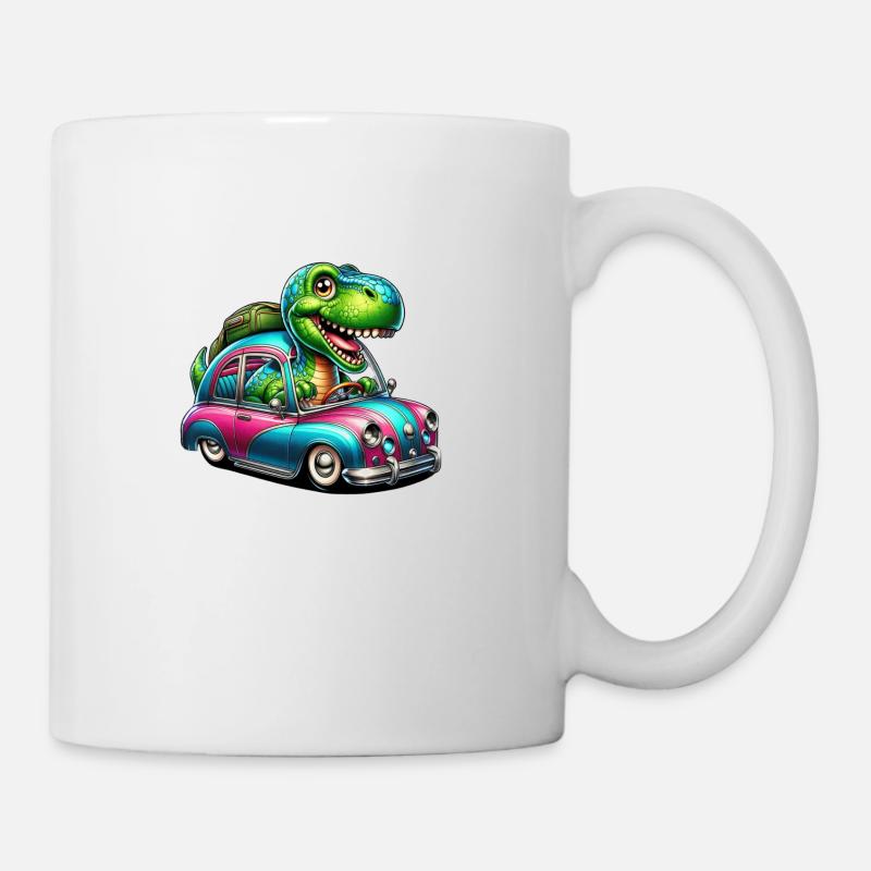 Auto Dino - Tasse - Weiß