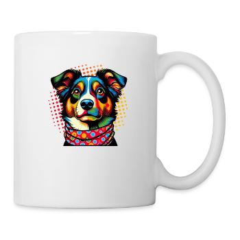 Dog Love Pop Art Style - Tasse - Weiß - Rechts