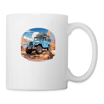 Vintage Off-Road Car in the Dessert - Mug - white - Right