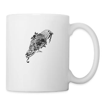 Blühender Rabe - Tasse - Weiß - Rechts