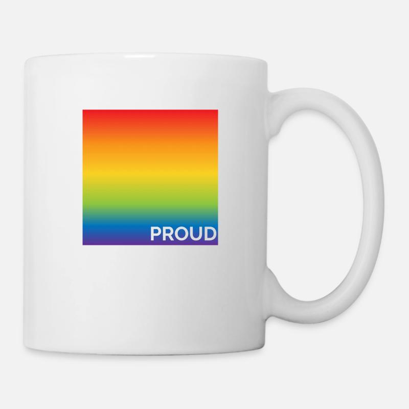 Drapeau de la fierté arc-en-ciel - Mug blanc - blanc