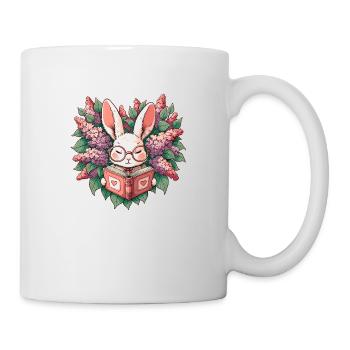Lesender Hase - Tasse - Weiß - Rechts