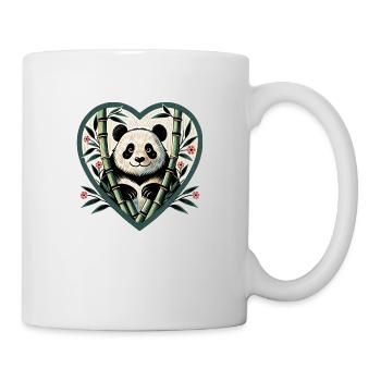 Pandabär Bambus - Tasse - Weiß - Rechts