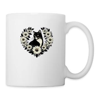 Tuxedo Cat Daisy - Mug - white - Right