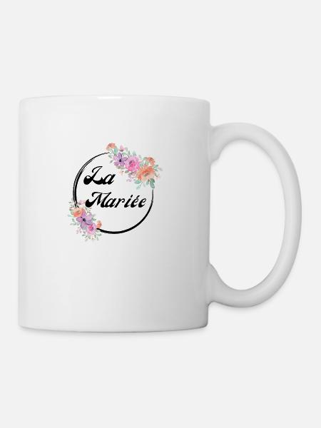 La mariée floral rose -idée cadeau la mariée - Mug blanc - blanc