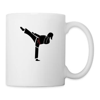 karate frau - Tasse - Weiß - Rechts