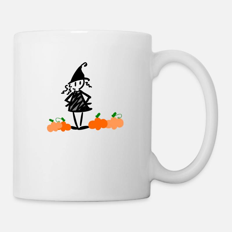 Little witch with pumpkin - Mug - white