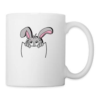 Lapin mignon dans poche, so cute! - Mug blanc - blanc - Droite