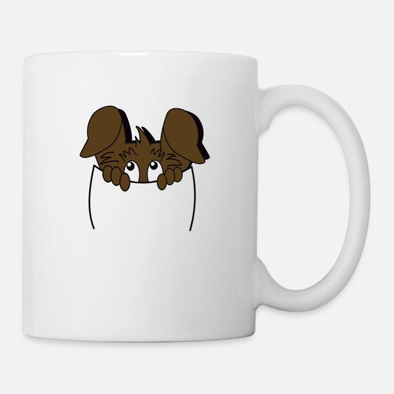 Chien mignon dans une poche, so cute ! - Mug blanc - blanc