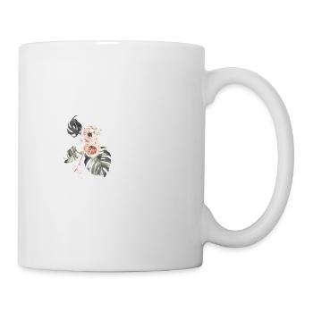 Tropischer Blumenbuchstabe c - Tasse - Weiß - Rechts