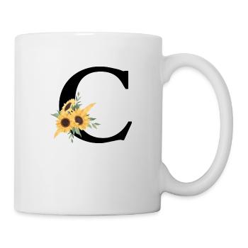 Buchstabe c Blumen-Sonnenblume - Tasse - Weiß - Rechts