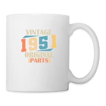 Monat 1951. 1951 Geburtstagsgeschenk. 73 Jahre alt Birt - Tasse - Weiß - Rechts