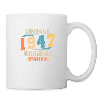Month 1947. 1947 Birthday Gift. 77 years old Birt - Mug - white - Right