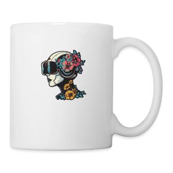 Robot Woman with Flowers - Mug - white - Right