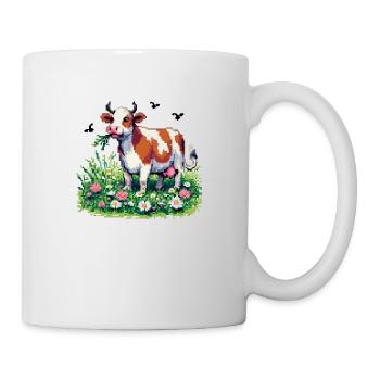 PixelArt Happy Cow - Tasse - Weiß - Rechts