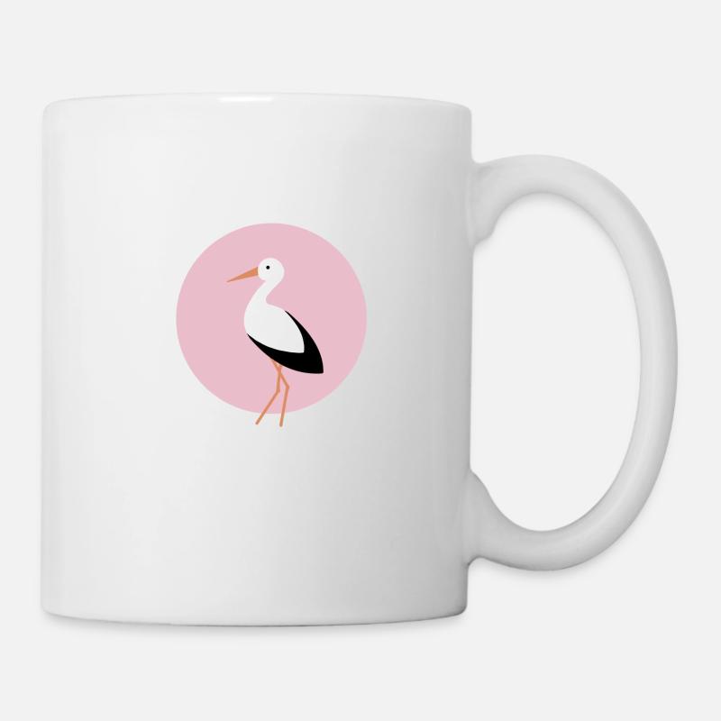 Storch rosa - Tasse - Weiß