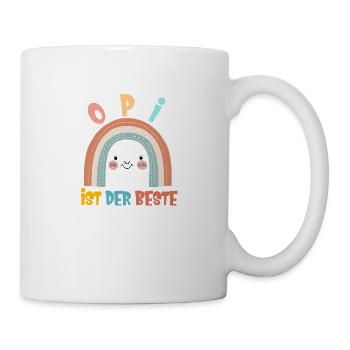 Opi ist der Beste! Regenbogen, personalisierbar - Tasse - Weiß - Rechts