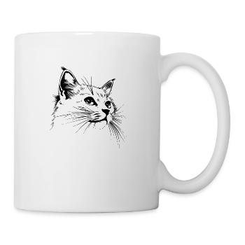 Cat, Cat Motif, Cat Face - Mug - white - Right