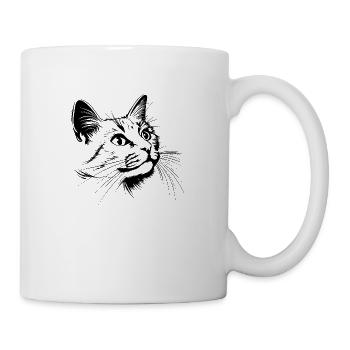 Cat, Cat Motif, Cat Face - Mug - white - Right