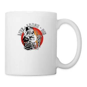 Live Laugh Die Funny Halloween Skeleton Sarcastic - Mug - white - Right
