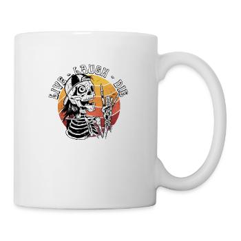 Live Laugh Die Funny Halloween Skeleton Sarcastic - Mug - white - Right