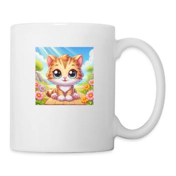 Chaton mignon au printemps au bord de la mer - Mug blanc - blanc - Droite