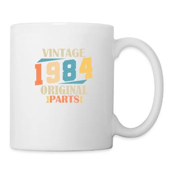 Monat 1984. 1984 Geburtstagsgeschenk. 40 Jahre Birt - Tasse - Weiß - Rechts