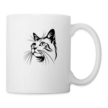 Cat, Cat Motif, Cat Face - Mug - white - Right