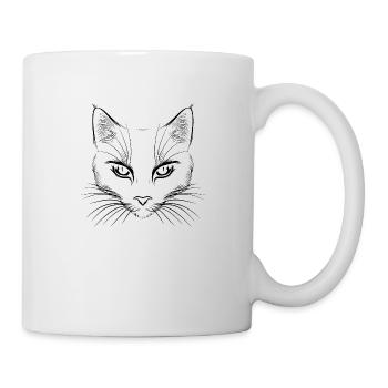 Cat, Cat Motif, Cat Face - Mug - white - Right