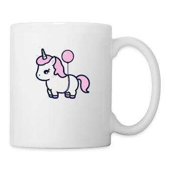 Licorne avec ballon - Mug blanc - blanc - Droite