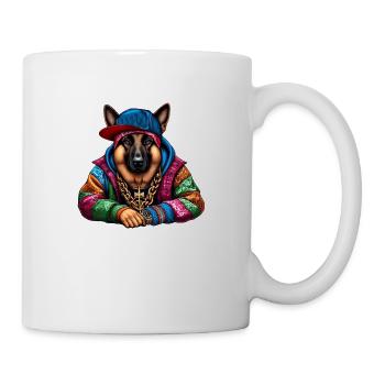Deutscher Schäferhund Der Rap-Künstler Zeichnung - Tasse - Weiß - Rechts