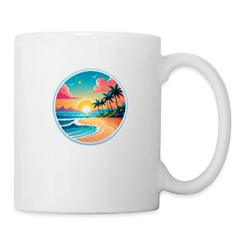 plage vacances soleil mer - Mug blanc - blanc - Droite