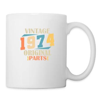 Monat 1974. 1974 Geburtstagsgeschenk. 50 Jahre Birt - Tasse - Weiß - Rechts
