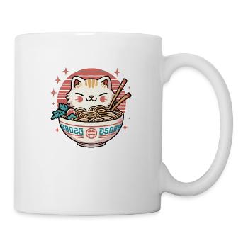 Cute Kawaii Cat eating Ramen - 1 - Mug - white - Right