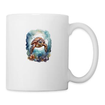 Sea's turtle under water - Mug - white - Right
