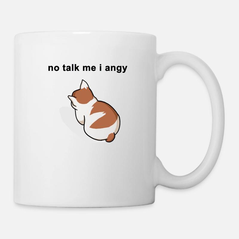 no talk me I angy meme cat - Mug - white