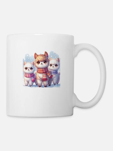 Sweet Alpaka im Winter - Tasse - Weiß