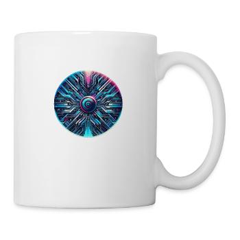 Holographic print with digital glitches - Mug - white - Right