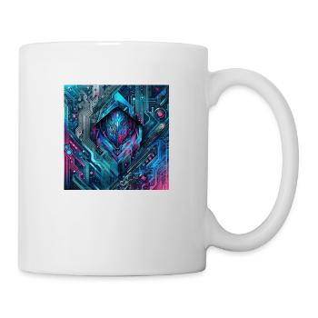 Holographic print with digital glitches - Mug - white - Right