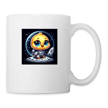 Space chick with rocket in space - Mug - white - Right
