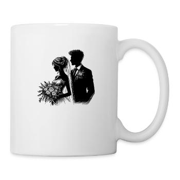 Schönes Brautpaar Design Silhouette - Tasse - Weiß - Rechts