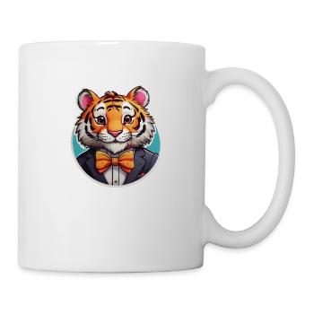 Lustiges Comic Tiger - Tasse - Weiß - Rechts