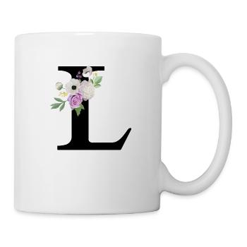 Purple Floral Letter L - Mug - white - Right