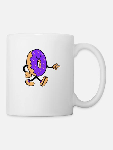 donut comic smile - Tasse - Weiß