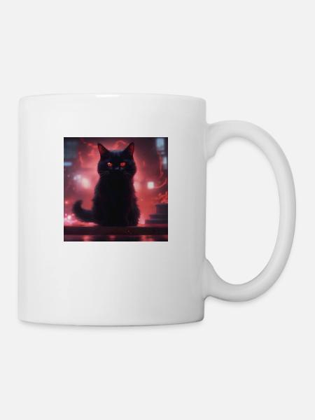 Flammenkatze - Tasse - Weiß