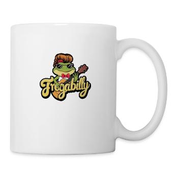 Grenouille de dessin animé avec une coupe de cheveux Rockabilly - Mug blanc - blanc - Droite