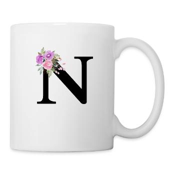 Purple floral letter n - Mug - white - Right