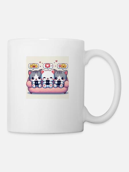 chatons mignons - Mug blanc - blanc
